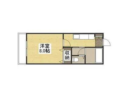 リバージュ平井(1K/2階)の間取り写真