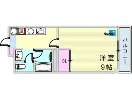 セルサス大道壱番館(1K/3階)の間取り写真