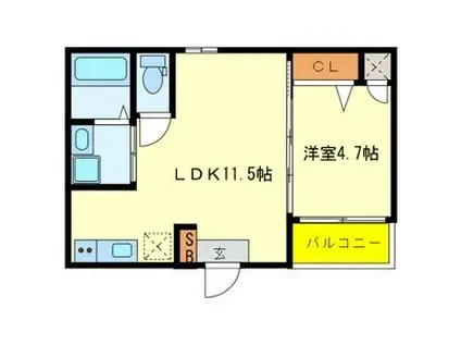 FMAISONLOREVI番館(1LDK/1階)の間取り写真