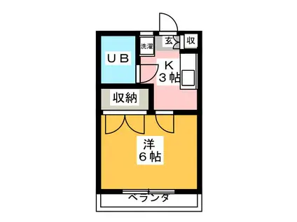 フローラーハヤシ(1K/3階)の間取り写真