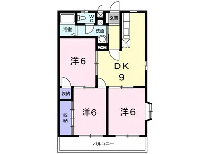アビタシオンビラージュ1(3DK/1階)の間取り写真