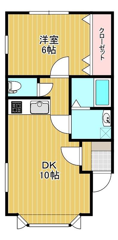 アピアコーポ(1DK/1階)の間取り写真