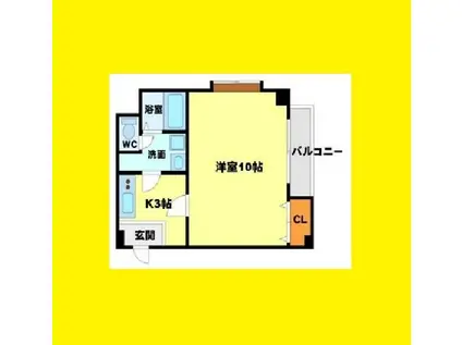 アンフィニーVI(1K/4階)の間取り写真