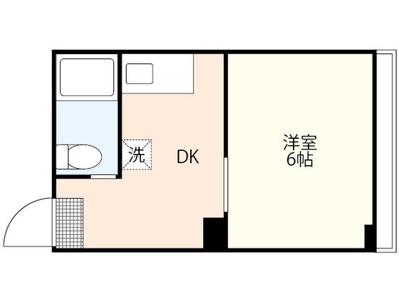 レジデンス西十日市(1DK/4階)の間取り写真