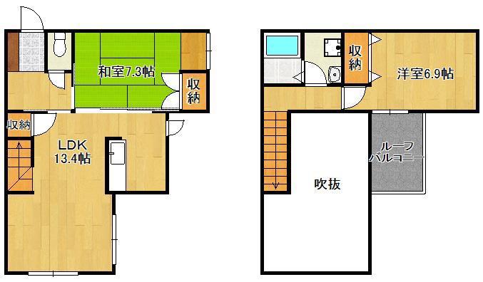 BAUM HAUSE・I(2LDK/1階)の間取り写真