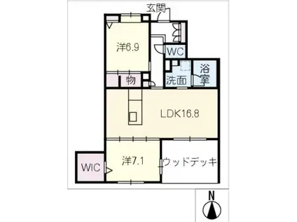 NC STYLE 一社(2LDK/1階)の間取り写真