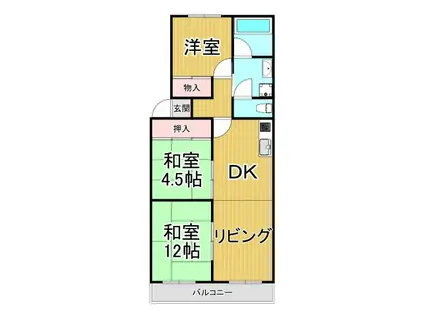 ティアラ武庫川(3LDK/1階)の間取り写真