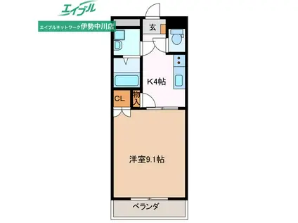 キャッスル123(1K/3階)の間取り写真