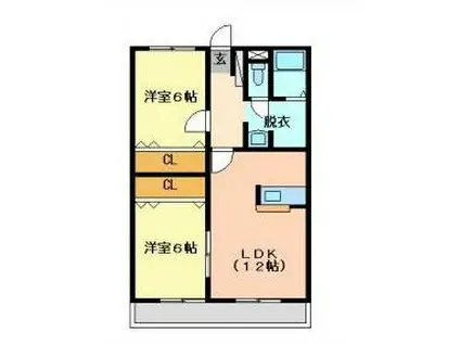 グレイス ヴィラ(2LDK/2階)の間取り写真