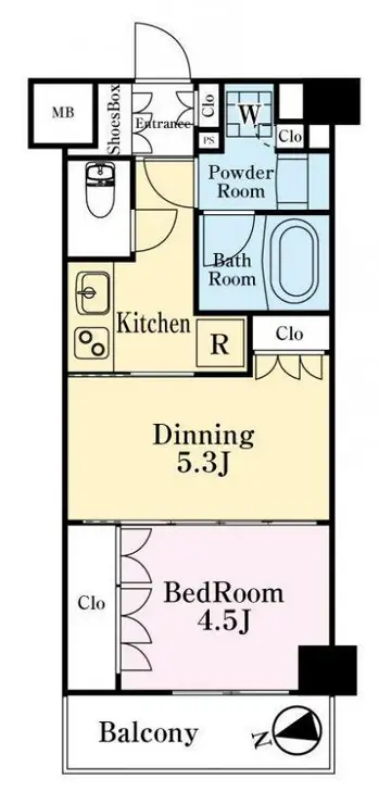 デュオステージ武蔵小金井 5階階 間取り