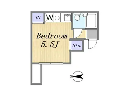 クリオ浅間台ファースト(ワンルーム/1階)の間取り写真