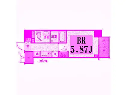 フェルクルールプレスト西横浜(1K/3階)の間取り写真