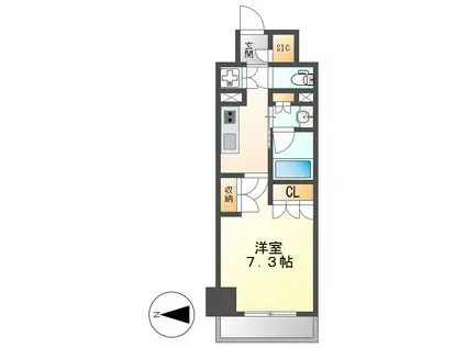 パークアクシス名駅南グランデ(1K/8階)の間取り写真