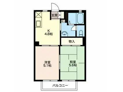 メゾンエイト(2DK/2階)の間取り写真