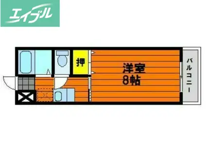 サンハイツ学南III(1K/3階)の間取り写真