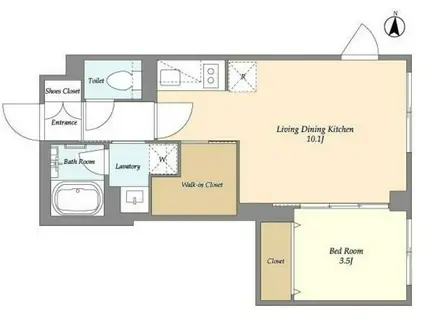 ガーデンレジデンス恵比寿(1LDK/1階)の間取り写真