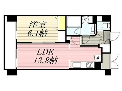 HF駒沢公園レジデンスタワー(1LDK/1階)の間取り写真