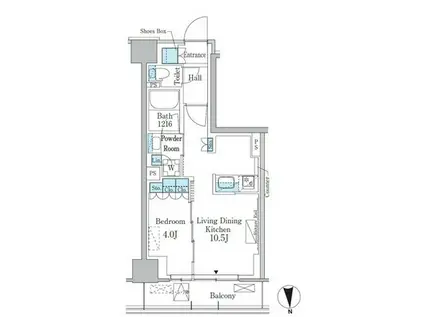 パークアクシス新宿百人町(1LDK/2階)の間取り写真