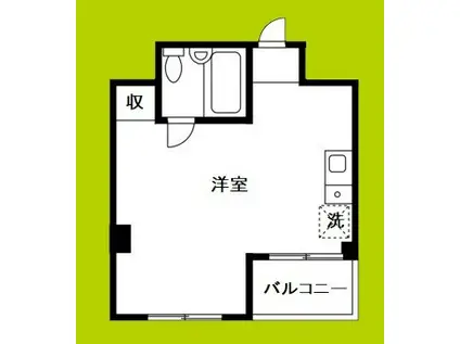 第2松山ハイツ(ワンルーム/4階)の間取り写真