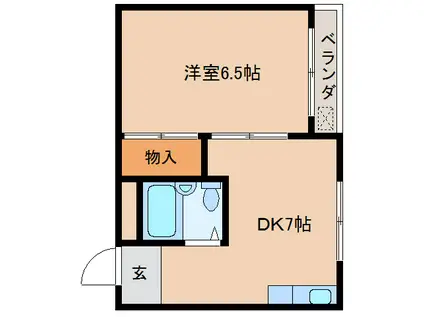 マンションヨネダ(1DK/2階)の間取り写真