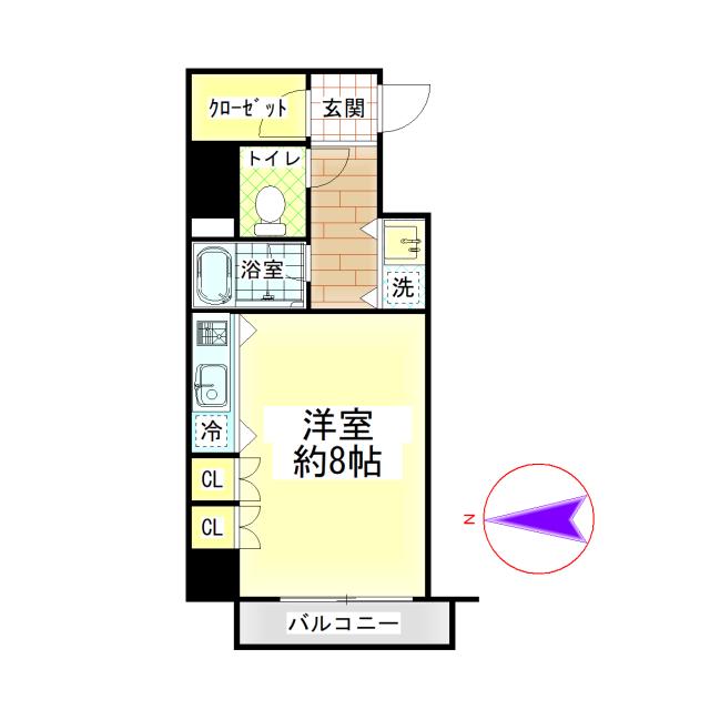 S-FORT桜山(1K/8階)の間取り写真
