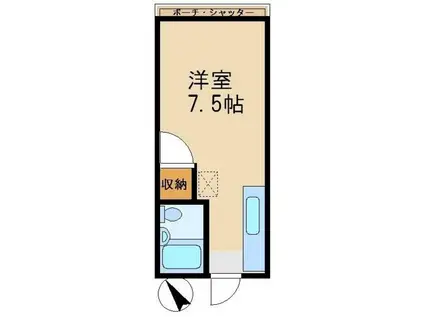 アヅマセントラルスクエア(ワンルーム/2階)の間取り写真