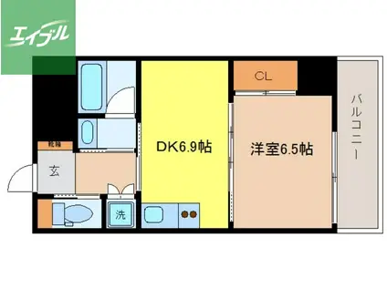 イ・メゾン麹屋(1DK/5階)の間取り写真