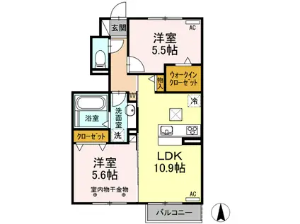 ミラベル(2LDK/1階)の間取り写真