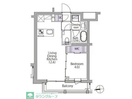 イプセ白金台(1LDK/2階)の間取り写真