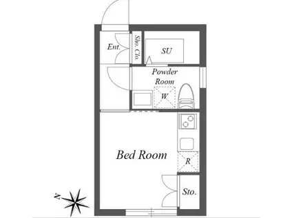 PASEO SANGENJAYA イースト ウエスト パセオ三軒茶屋(ワンルーム/3階)の間取り写真