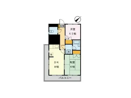 メゾンド・ノアール(2DK/2階)の間取り写真