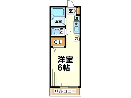 めぞんあやめ(1K/1階)の間取り写真