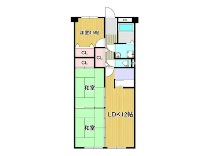 グリーンピア津乃峰(3LDK/3階)の間取り写真