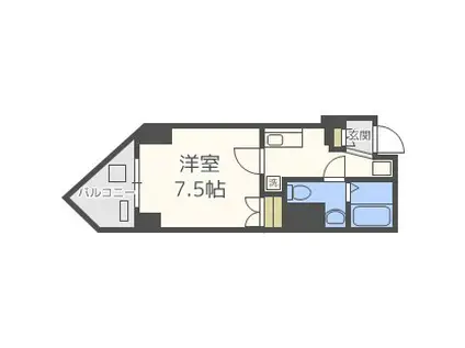 ORYZA肥後橋(1K/14階)の間取り写真