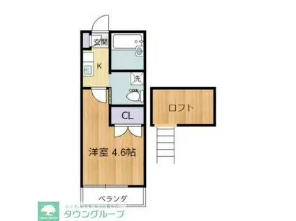 テニスヴィレッジII(1K/1階)の間取り写真