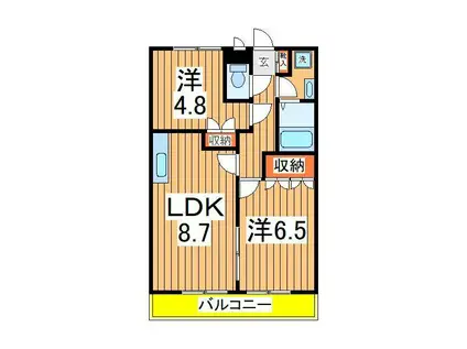 BEAMING Ⅱ(2LDK/2階)の間取り写真