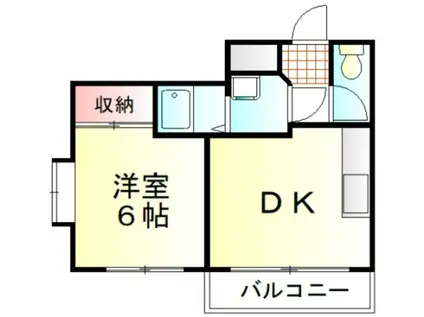 三光町マンション(1DK/1階)の間取り写真