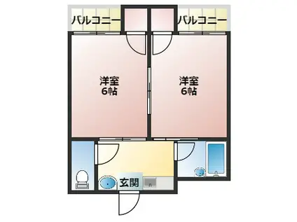 ピュアスモト C棟(2K/4階)の間取り写真