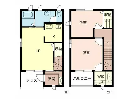 コーラル篠A(2LDK/1階)の間取り写真