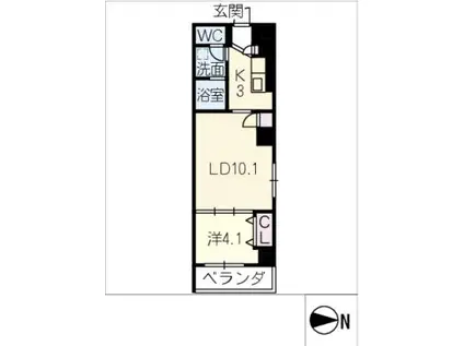 カーサステラ(1LDK/1階)の間取り写真
