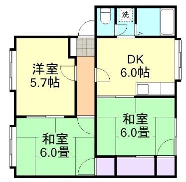 グランドール大山(3DK/1階)の間取り写真