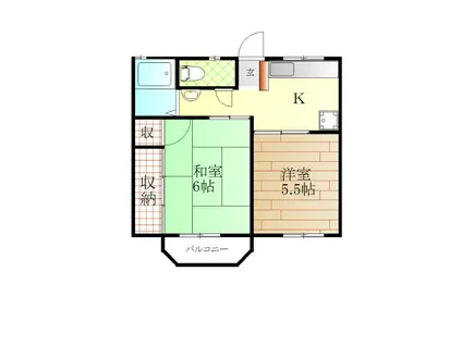 セキスイハイム国府(2K/1階)の間取り写真