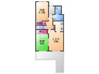 ウエストヒルズ関空I(2LDK/4階)の間取り写真