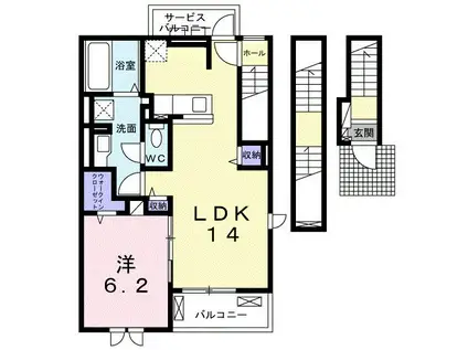 M・アーバンヒルズ府中(1LDK/3階)の間取り写真
