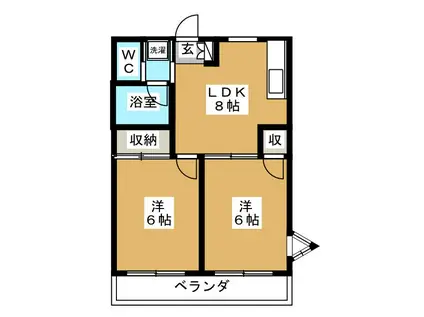 パークサイド(2LDK/2階)の間取り写真