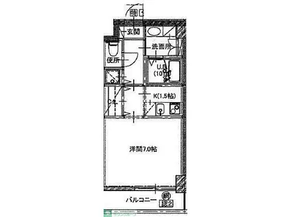 S-FORT八王子堀之内(1K/3階)の間取り写真