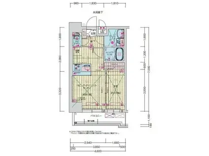 プレサンス高畑ルミア(1LDK/11階)の間取り写真