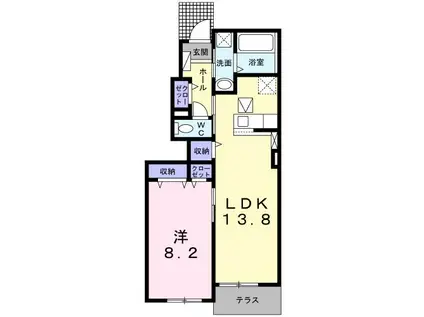 ヴィオラ パッソVIII(1LDK/1階)の間取り写真