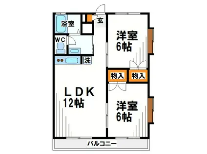 アーバニティつつじヶ丘(2LDK/2階)の間取り写真