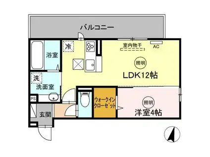 アヴニール藤松(1LDK/3階)の間取り写真